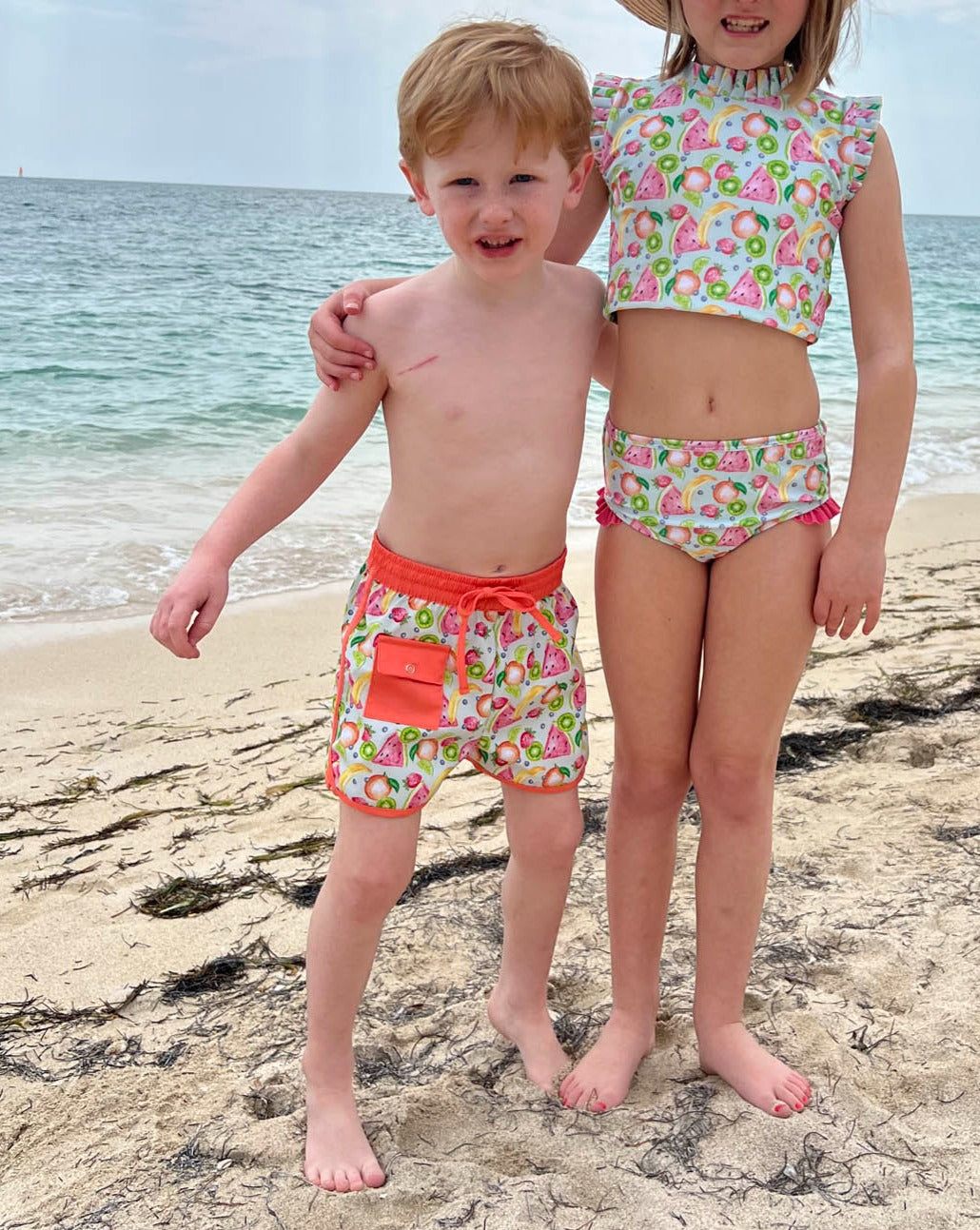Tropical Fruit Swim Trunks for boys summer swimwear