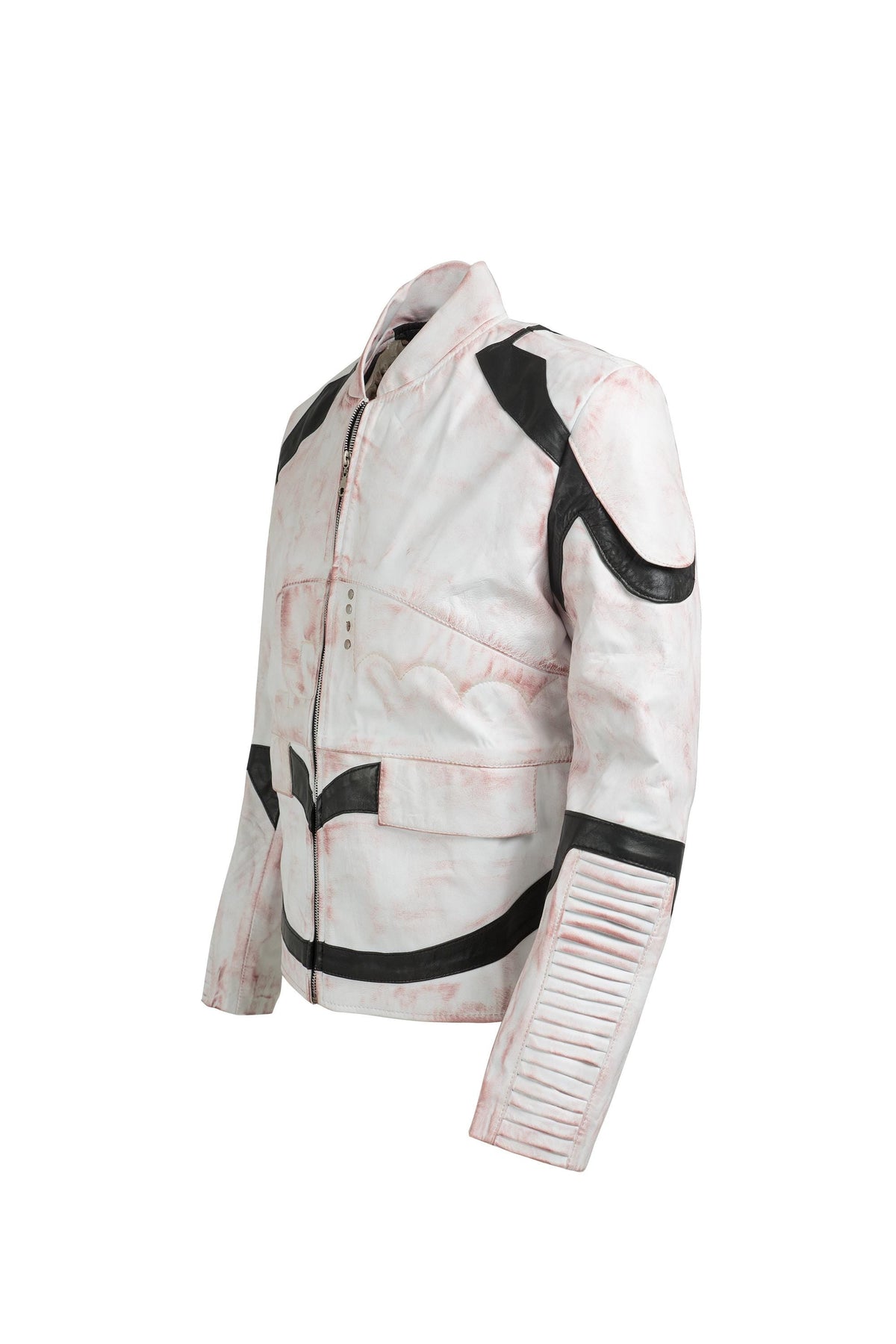 Stormtrooper-Inspired White Leather Jacket side detail