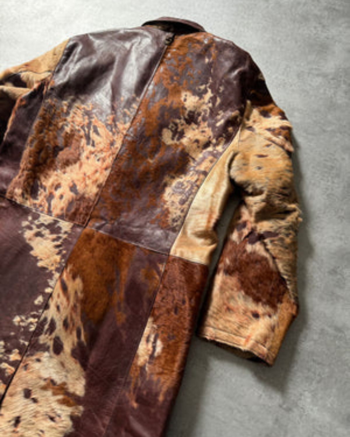 Cavalli Mens cowhide coat detail