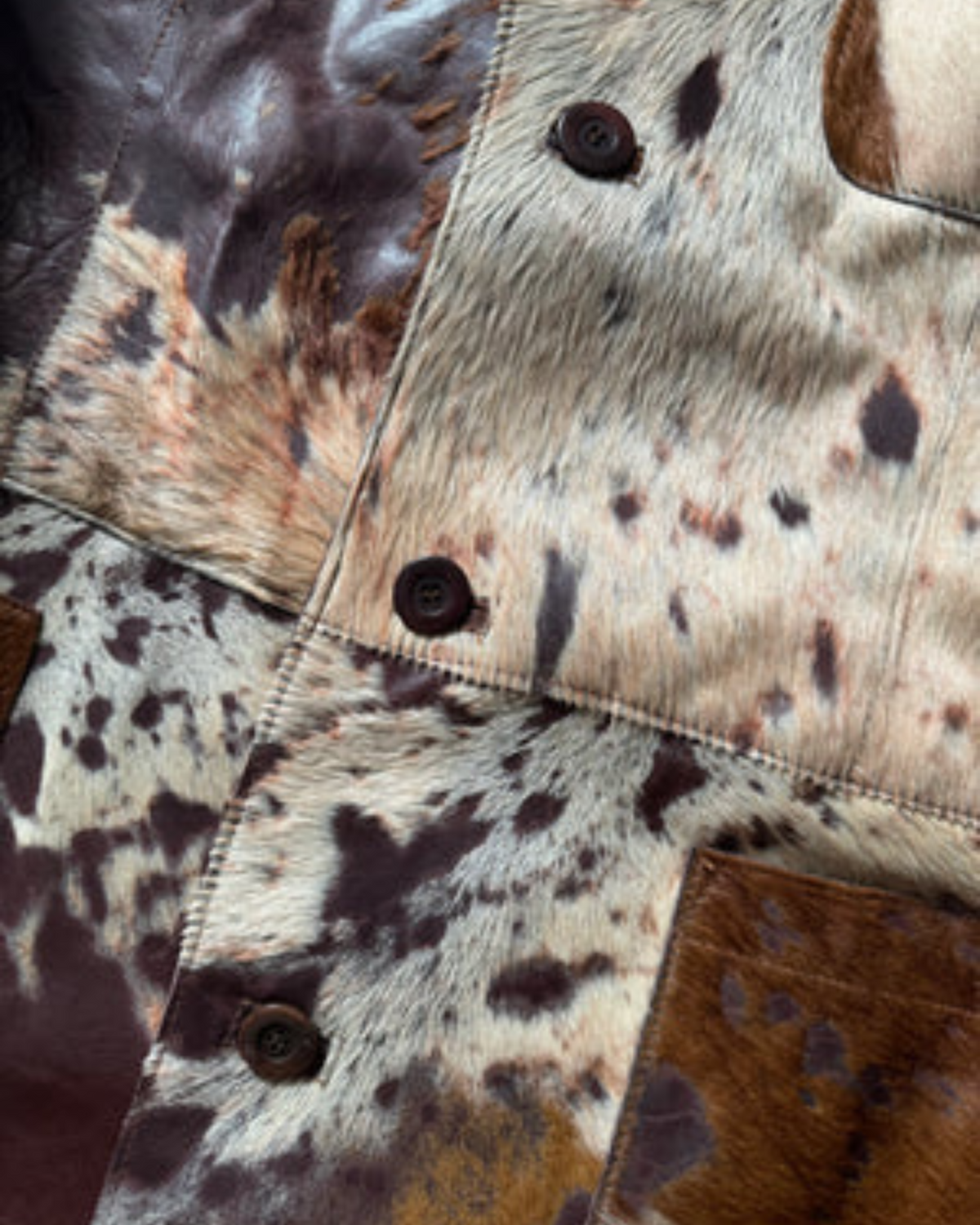 Cavalli Mens genuine hair-on leather texture