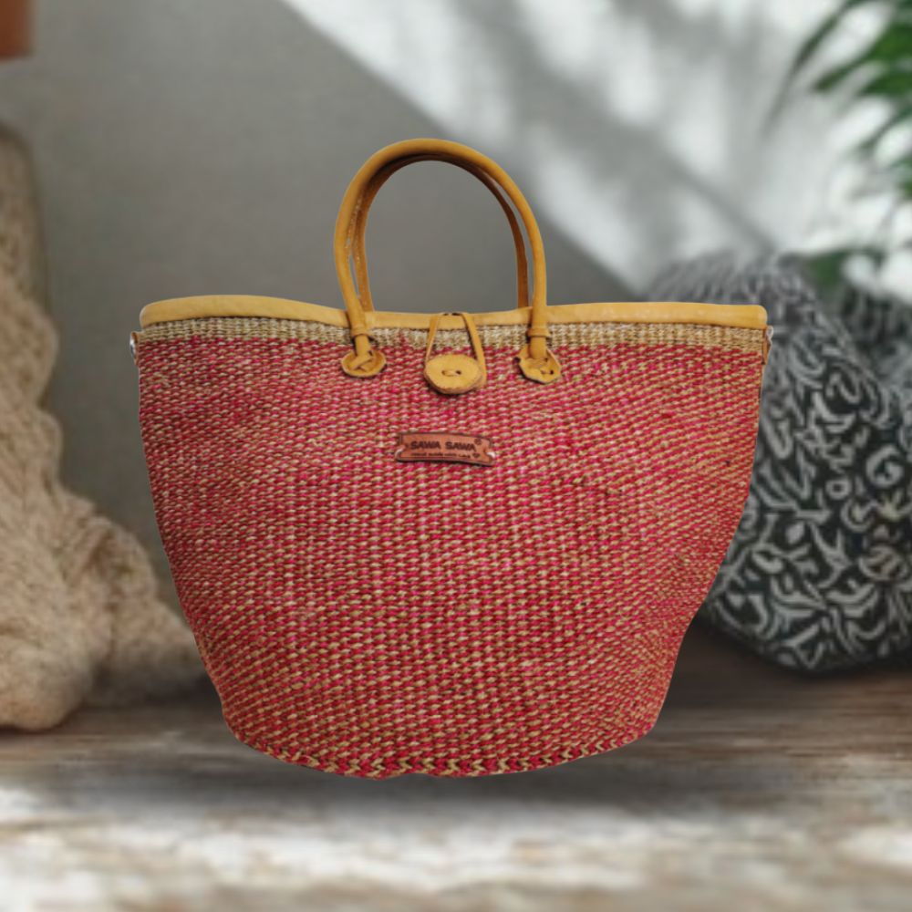 Handmade Basket Tote outdoor view