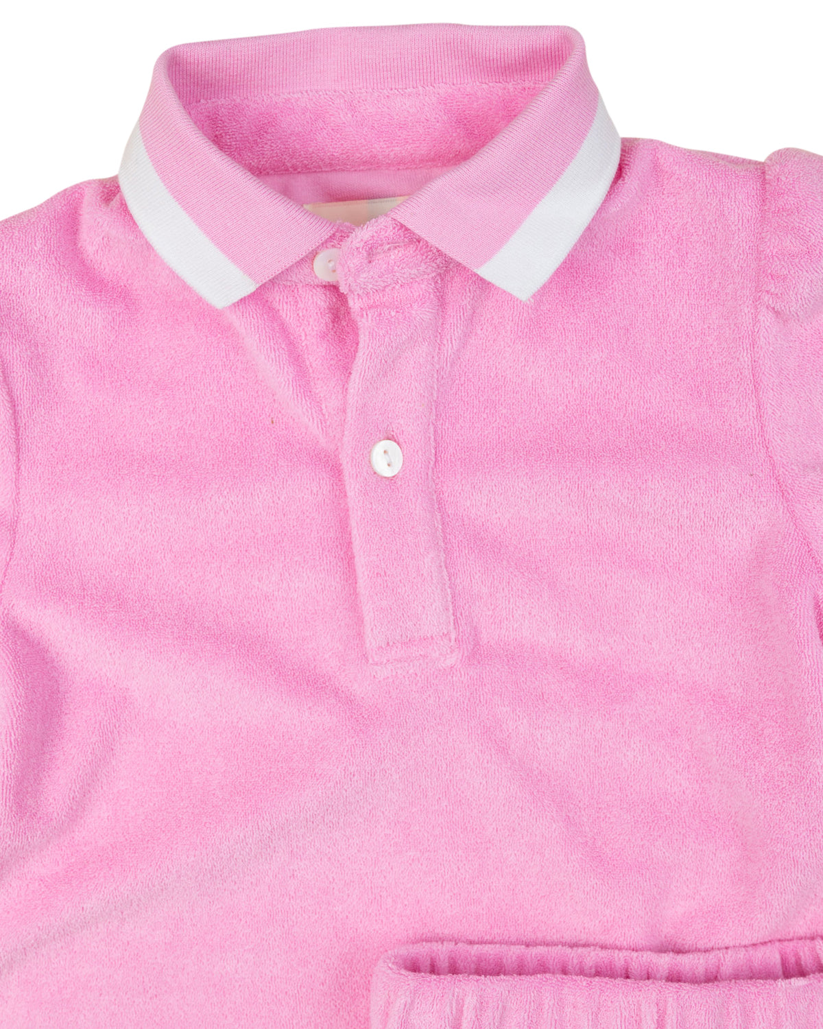 Pink Terry Shorts Set top detail