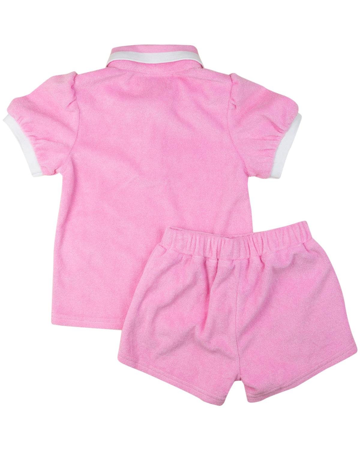 Pink Terry Shorts Set matching shorts and top