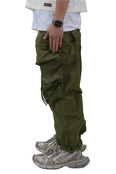 VONT FINE TWILL NYLON BAGGY FIT CARGO PANTS side view