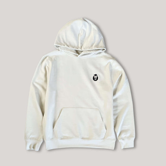 Bigfoot 2099 hoodie in cream color featuring a small Bigfoot design on the chest.