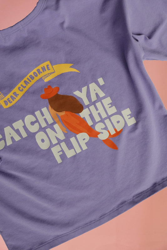 Mermaid graphic long sleeve tee front design