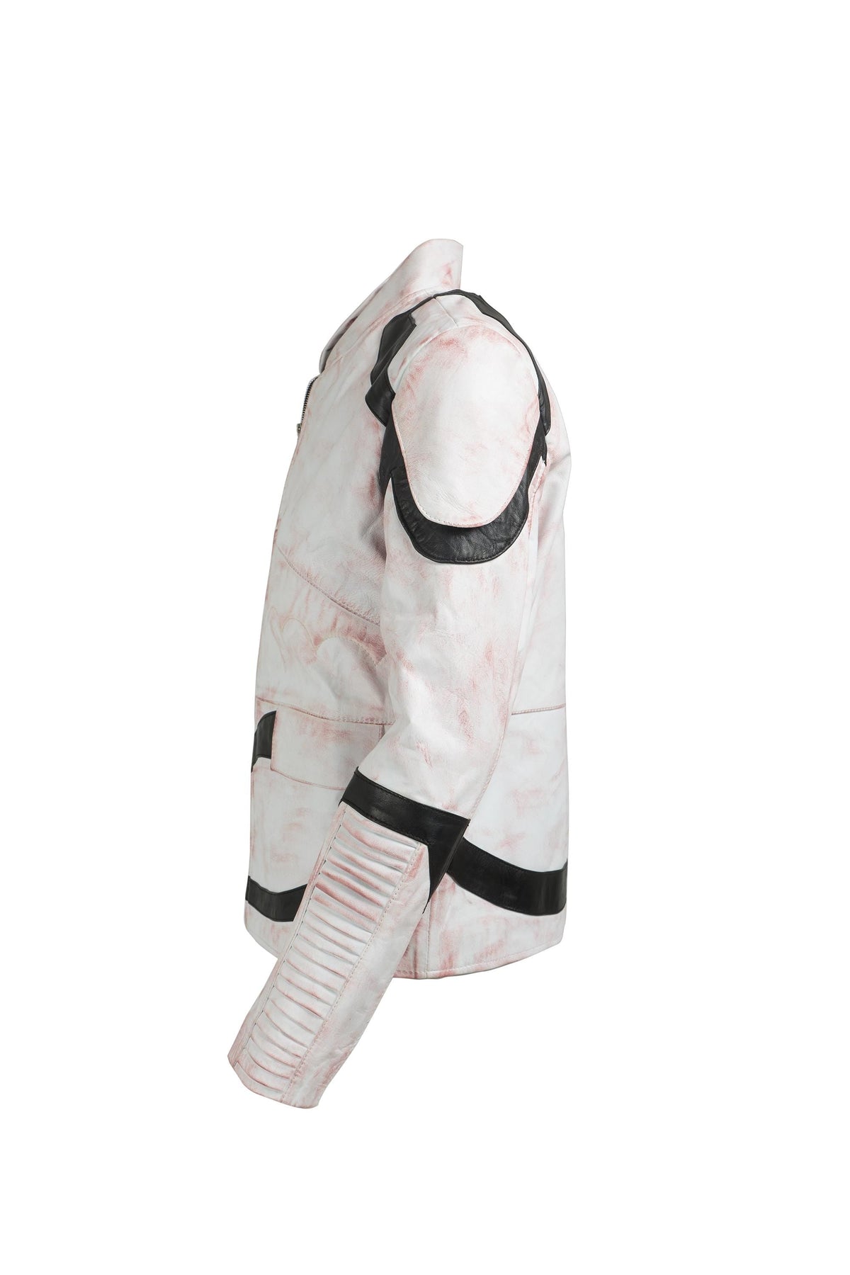 Stormtrooper-Inspired White Leather Jacket full side view