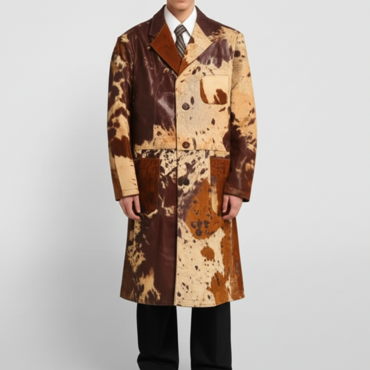 Cavalli Mens cowhide coat full front view