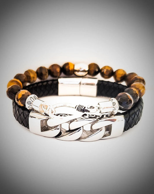 Mens tiger eye rings natural stone design