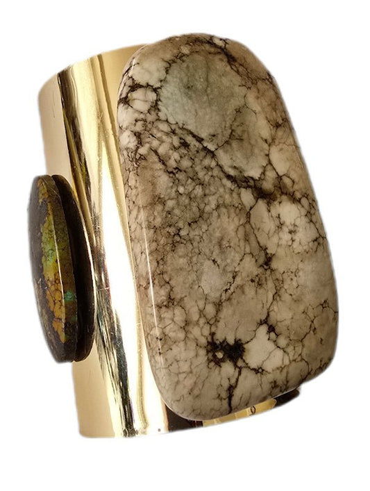 White Turquoise Cuff Bangle